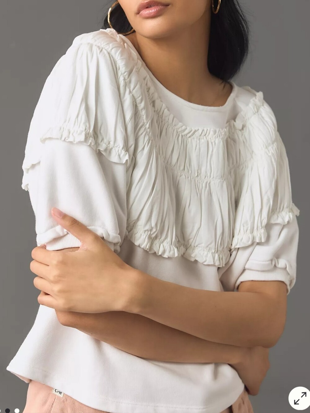 By Anthropologie Tie-Back Ruched Blouse